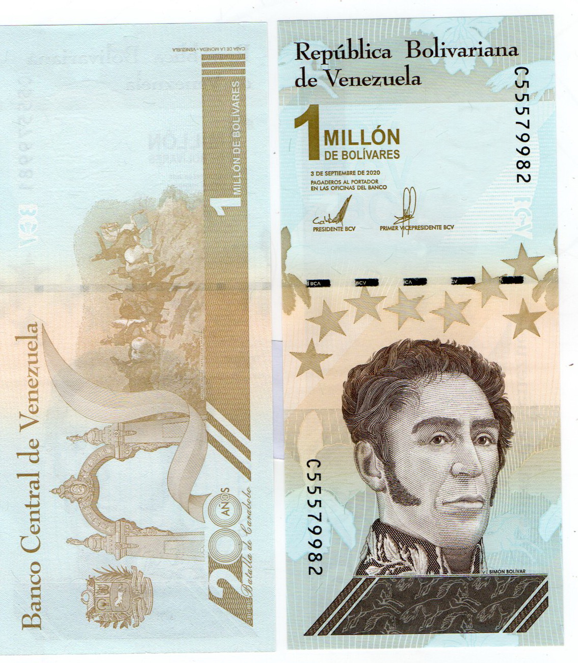 Venezuela #W114  1.000,000 Bolivares